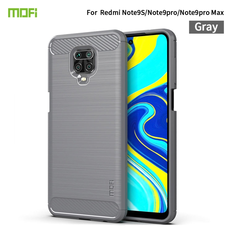 For Xiaomi Redmi Note 9s / Note 9 Pro / Note 9 Pro Max / Foco M2 Pro MOFI Gentleness Series Brushed Texture Carbon Fiber Soft TPU Case(Grey) - Xiaomi Cases by MOFI | Online Shopping UK | buy2fix