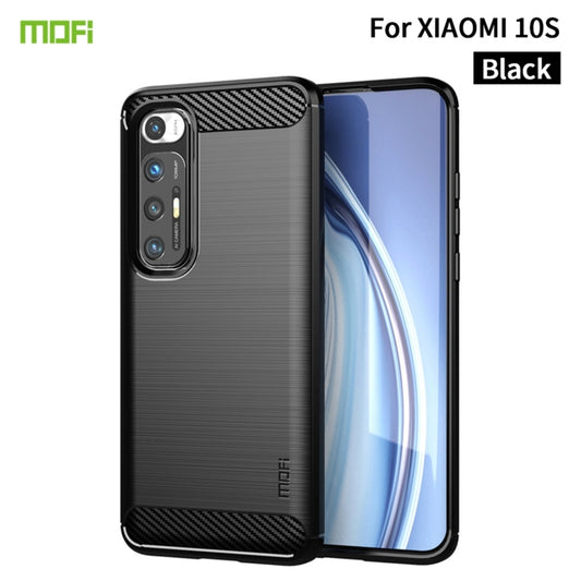 For Xiaomi Mi 10S MOFI Gentleness Series Brushed Texture Carbon Fiber Soft TPU Case(Black) - Xiaomi Cases by MOFI | Online Shopping UK | buy2fix