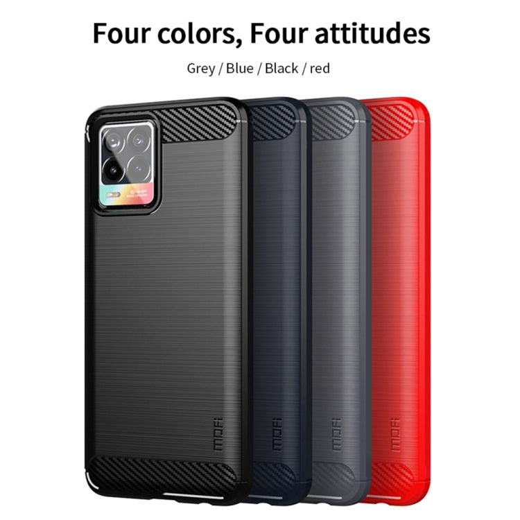 For OPPO Realme 8 / 8 Pro MOFI Gentleness Series Brushed Texture Carbon Fiber Soft TPU Case(Blue) - Realme Cases by MOFI | Online Shopping UK | buy2fix