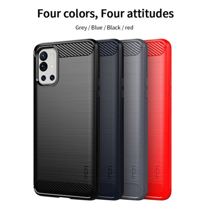 For OnePlus 9R MOFI Gentleness Series Brushed Texture Carbon Fiber Soft TPU Case(Red) - OnePlus Cases by MOFI | Online Shopping UK | buy2fix