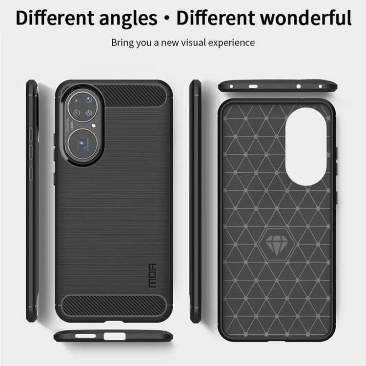 For Huawei P50 Pro MOFI Gentleness Series Brushed Texture Carbon Fiber Soft TPU Case(Gray) - Huawei Cases by MOFI | Online Shopping UK | buy2fix