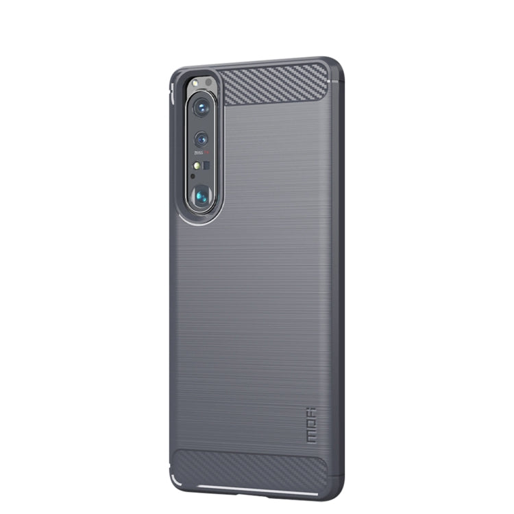 For Sony Xperia 1 lll MOFI Gentleness Series Brushed Texture Carbon Fiber Soft TPU Case(Gray) - Sony Cases by MOFI | Online Shopping UK | buy2fix