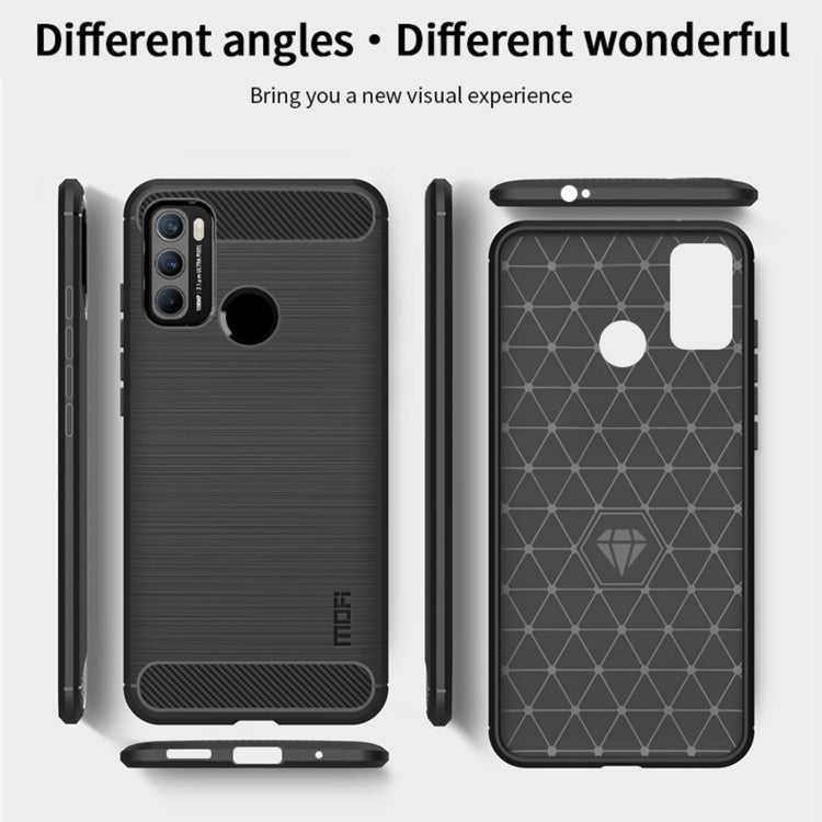 For Motorola G60 / G40 Fusion MOFI Gentleness Series Brushed Texture Carbon Fiber Soft TPU Case(Gray) - Motorola Cases by MOFI | Online Shopping UK | buy2fix