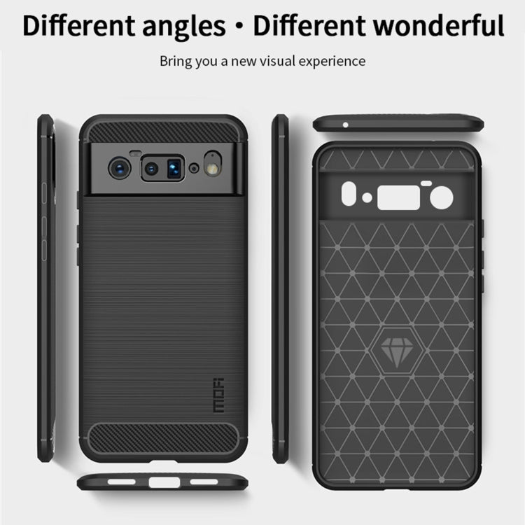 For Google Pixel 6 Pro MOFI Gentleness Series Brushed Texture Carbon Fiber Soft TPU Case(Blue) - Google Cases by MOFI | Online Shopping UK | buy2fix