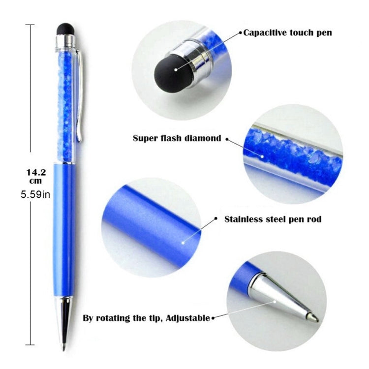 AT-22  2 in 1 Universal Flash Diamond Decoration Capacitance Pen Stylus Ballpoint Pen(Green) - Stylus Pen by buy2fix | Online Shopping UK | buy2fix