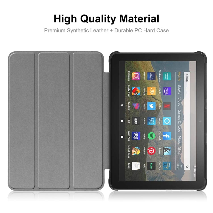 For Amazon Fire HD 8 / HD 8 Plus (2020) ENKAY Custer Texture Horizontal Flip PU+PC Leather Case with Three-folding Holder & Sleep / Wake-up Function(Black) - Amazon by ENKAY | Online Shopping UK | buy2fix