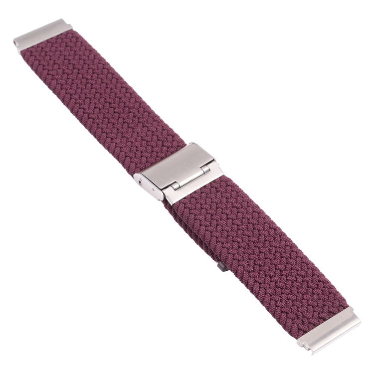 For Samsung Galaxy Watch 4 / Watch 5 20mm Nylon Braided Metal Buckle Watch Band(Dark Purple) - Watch Bands by buy2fix | Online Shopping UK | buy2fix