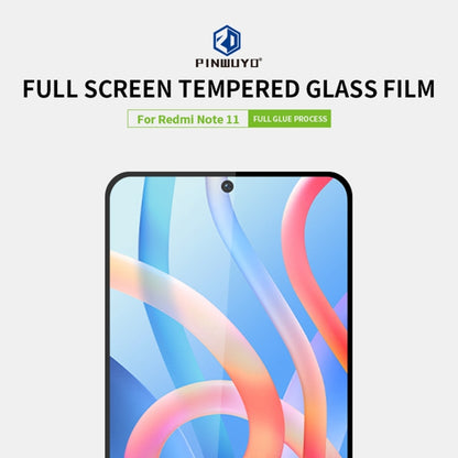 For Xiaomi Redmi Note 11 PINWUYO 9H 2.5D Full Screen Tempered Glass Film(Black) -  by PINWUYO | Online Shopping UK | buy2fix