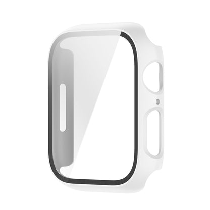 Shockproof PC Protective Case with Tempered Glass Film For Apple Watch Series 9 / 8 / 7 45mm(rose gold) - Watch Cases by buy2fix | Online Shopping UK | buy2fix