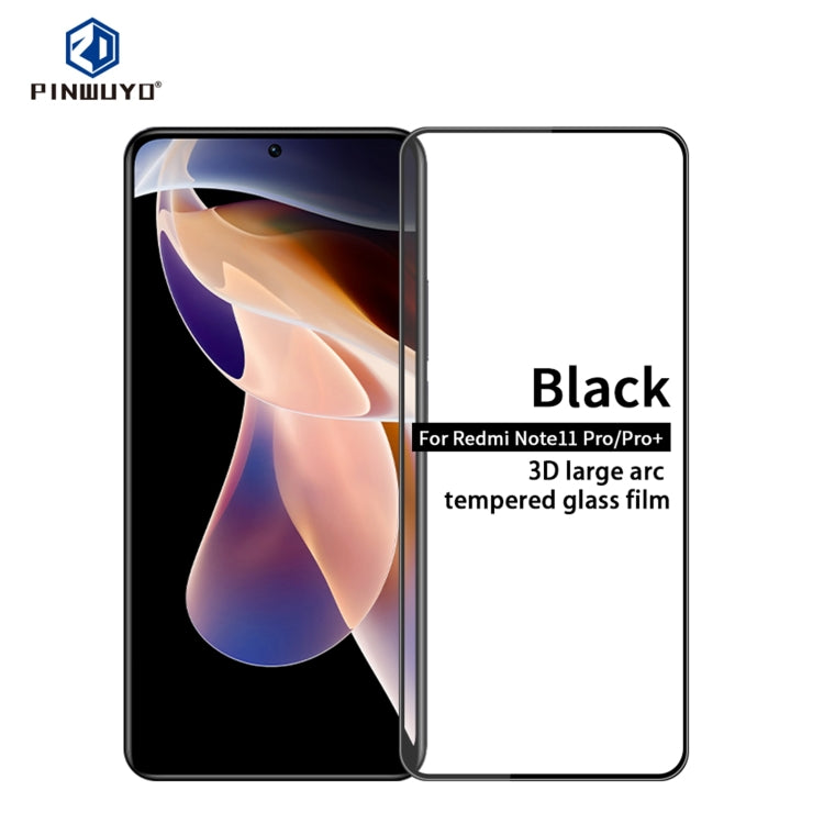 For Xiaomi Redmi Note 11 Pro / Note 11 Pro+ PINWUYO 9H 3D Curved Full Screen Explosion-proof Tempered Glass Film(Black) -  by PINWUYO | Online Shopping UK | buy2fix