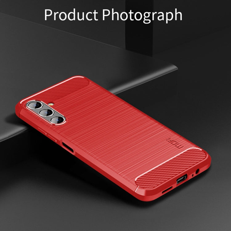 For Samsung Galaxy A13 5G MOFI Gentleness Series Brushed Texture Carbon Fiber Soft TPU Case(Red) - Galaxy Phone Cases by MOFI | Online Shopping UK | buy2fix