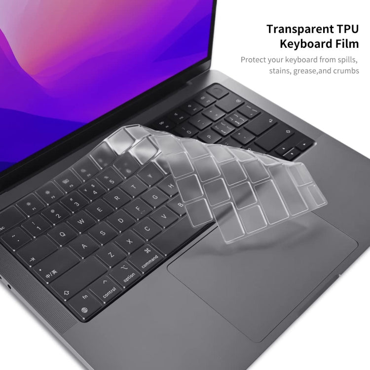 ENKAY Hat-Prince 3 in 1 Crystal Laptop Protective Case + TPU Keyboard Film + Anti-dust Plugs Set for MacBook Pro 16.2 inch A2485 2021/A2880 2023, Version:US Version(Orange) - MacBook Pro Cases by ENKAY | Online Shopping UK | buy2fix