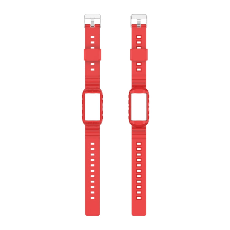 For Fitbit Charge 5 Silicone One Body Armor Watch Band(Red) - Watch Bands by buy2fix | Online Shopping UK | buy2fix