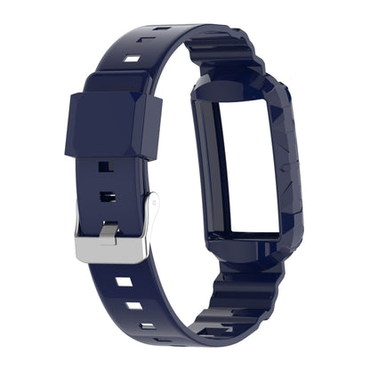 For Fitbit Charge 5 Silicone One Body Armor Watch Band(Navy Blue) - Watch Bands by buy2fix | Online Shopping UK | buy2fix