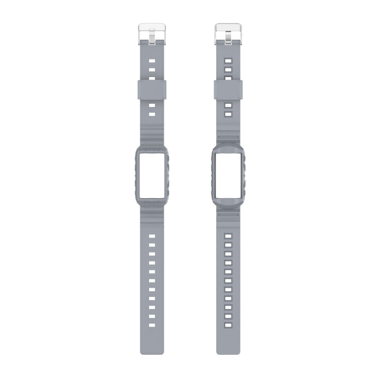 For Fitbit Charge 3 SE Silicone One Body Armor Watch Band(Gray) - Watch Bands by buy2fix | Online Shopping UK | buy2fix