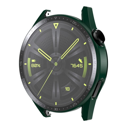 For Huawei Watch GT 3 46mm ENKAY Matte PC Frame + Tempered Glass Protector Case With Scale(Dark Green) - Watch Cases by ENKAY | Online Shopping UK | buy2fix