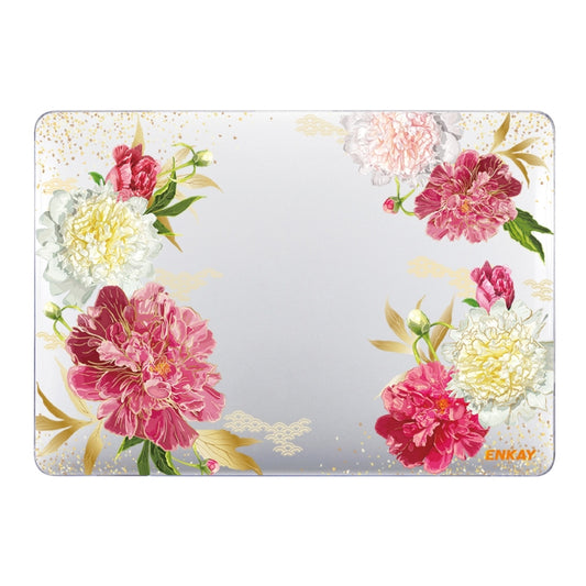 ENKAY Flower Series Pattern Laotop Protective Crystal Case For MacBook Pro 14.2 inch A2442 (2021)(Paeonia) - MacBook Pro Cases by ENKAY | Online Shopping UK | buy2fix