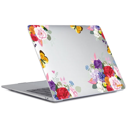 ENKAY Flower Series Pattern Laotop Protective Crystal Case for MacBook Pro 16 inch A2141(Rose) - MacBook Pro Cases by ENKAY | Online Shopping UK | buy2fix