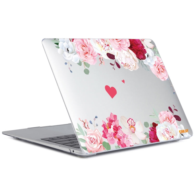 ENKAY Flower Series Pattern Laotop Protective Crystal Case For MacBook Pro 16.2 inch A2485 2021/A2880 2023(Peony) - MacBook Pro Cases by ENKAY | Online Shopping UK | buy2fix