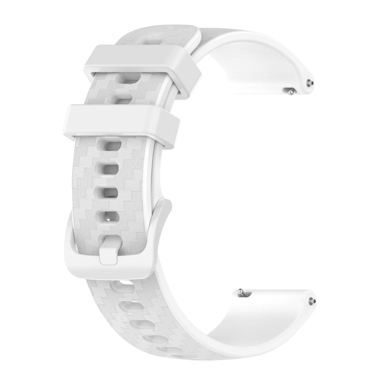 For Amazfit BIP Lite 20mm Carbon Fiber Striped Silicone Watch Band(White) - Watch Bands by buy2fix | Online Shopping UK | buy2fix