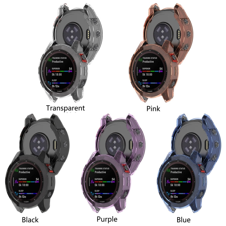 For Garmin Fenix 7X Shockproof TPU Soft Protective Case(Pink) - Watch Cases by buy2fix | Online Shopping UK | buy2fix