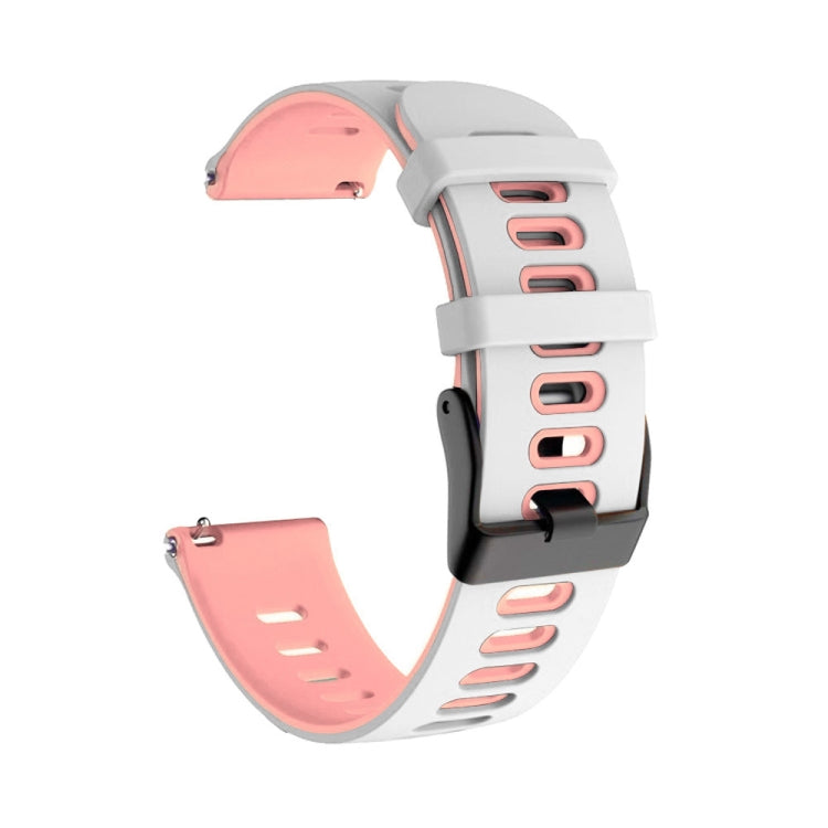 For Samsung Galaxy Watch 46mm 22mm Mixed-Color Silicone Watch Band(White Pink) - Watch Bands by buy2fix | Online Shopping UK | buy2fix