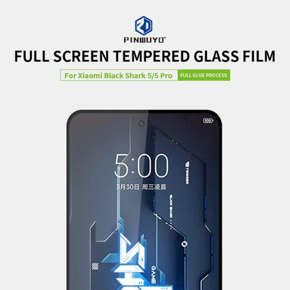 For Xiaomi Black Shark 5 / 5 Pro PINWUYO 9H 2.5D Full Screen Tempered Glass Film(Black) -  by PINWUYO | Online Shopping UK | buy2fix
