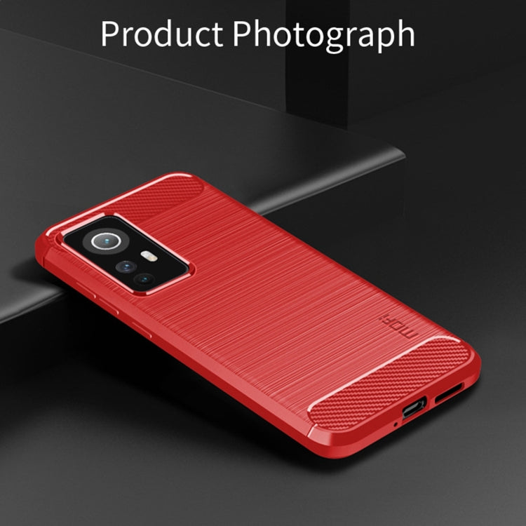 For Xiaomi 12 / 12X MOFI Gentleness Brushed Carbon Fiber Soft TPU Case(Red) - Xiaomi Cases by MOFI | Online Shopping UK | buy2fix