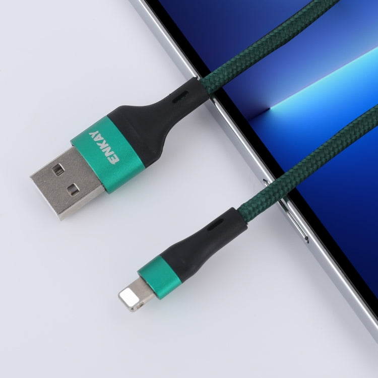 ENKAY ENK-CB118 1m USB 3.0 to 8 Pin 3A Fast Charging Sync Data Cable(Green) - Normal Style Cable by ENKAY | Online Shopping UK | buy2fix