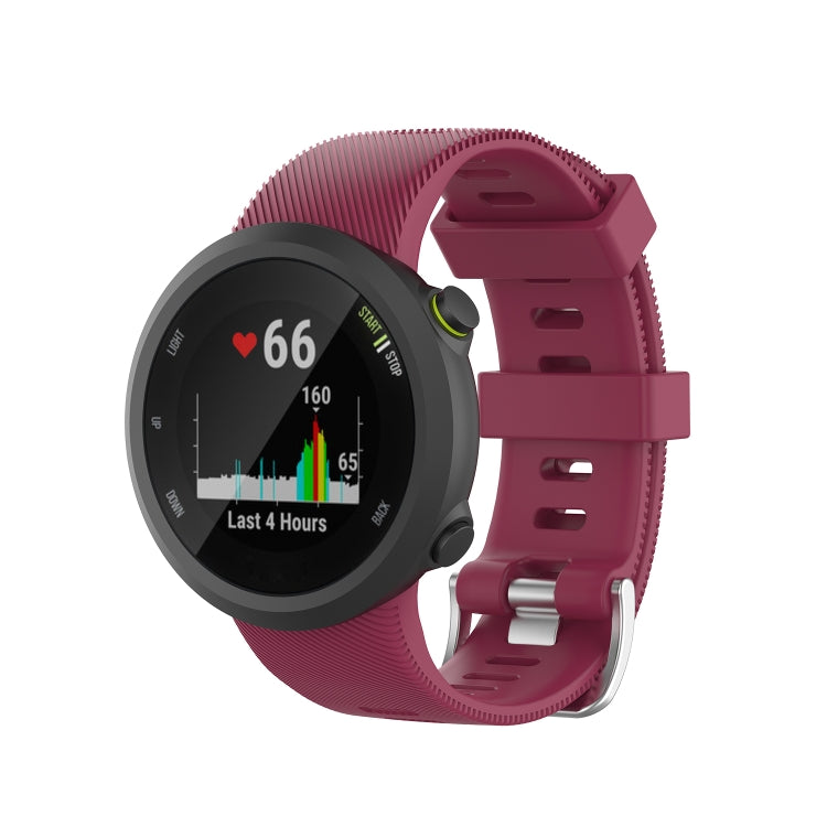 For Garmin Forerunner 45 / Forerunner 45S Universal Twill Solid Color Silicone Watch Band(Claret) - Watch Bands by buy2fix | Online Shopping UK | buy2fix