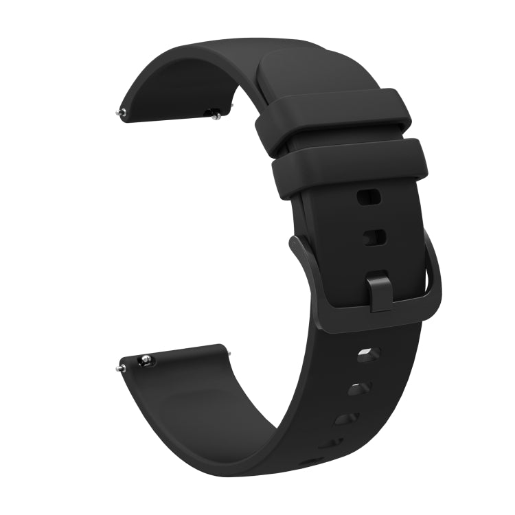 For Amazfit GTR 3 Pro 22mm Solid Color Soft Silicone Watch Band(Black) - Watch Bands by buy2fix | Online Shopping UK | buy2fix