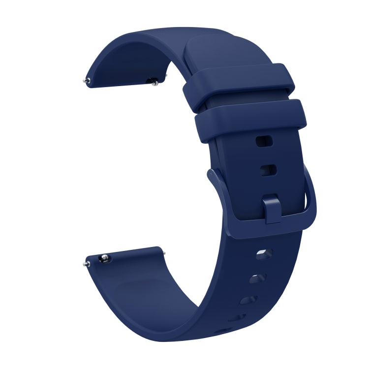 For Amazfit GTR 47mm 22mm Solid Color Soft Silicone Watch Band(Navy Blue) - Watch Bands by buy2fix | Online Shopping UK | buy2fix
