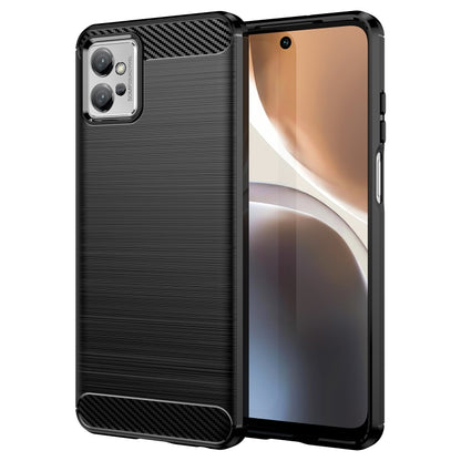 For Motorola Moto G32 Brushed Texture Carbon Fiber TPU Phone Case(Black) - Motorola Cases by buy2fix | Online Shopping UK | buy2fix