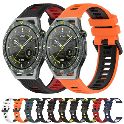 For Honor Magic Watch 2 46mm 22mm Sports Two-Color Silicone Watch Band(Black+Grey) - Watch Bands by buy2fix | Online Shopping UK | buy2fix