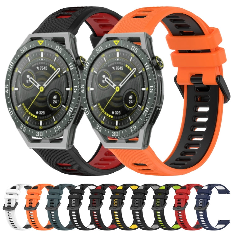 For Honor Watch Dream 22mm Sports Two-Color Silicone Watch Band(Black+Green) - Watch Bands by buy2fix | Online Shopping UK | buy2fix