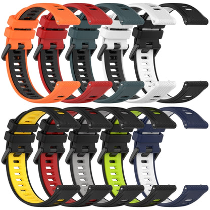 For Huawei GT2 46mm 22mm Sports Two-Color Silicone Watch Band(Black+Yellow) - Watch Bands by buy2fix | Online Shopping UK | buy2fix