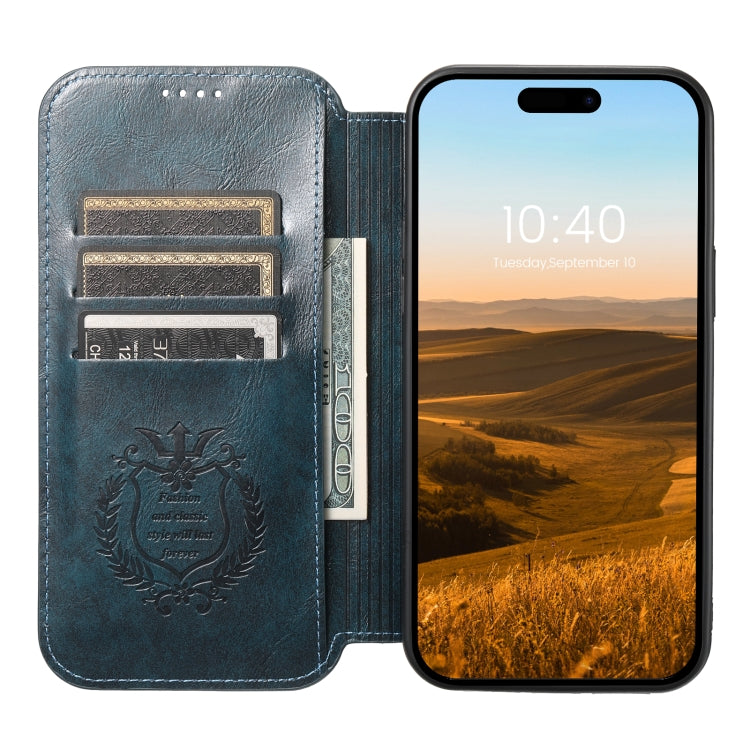 For iPhone 14 Pro Suteni J05 Leather Magnetic Magsafe Phone Case(Blue) - iPhone 14 Pro Cases by Suteni | Online Shopping UK | buy2fix