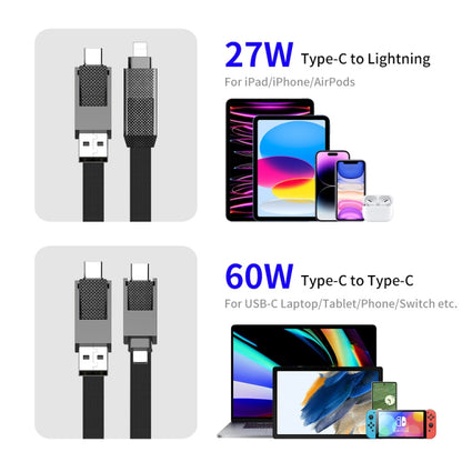 ENKAY ENK-CB134 4-in-1 60W USB-A / Type-C to 8 Pin / Type-C Nylon Braided Magnetic Fast Charging Data Cable, Cable Length:1.2m - Multifunction Cable by ENKAY | Online Shopping UK | buy2fix