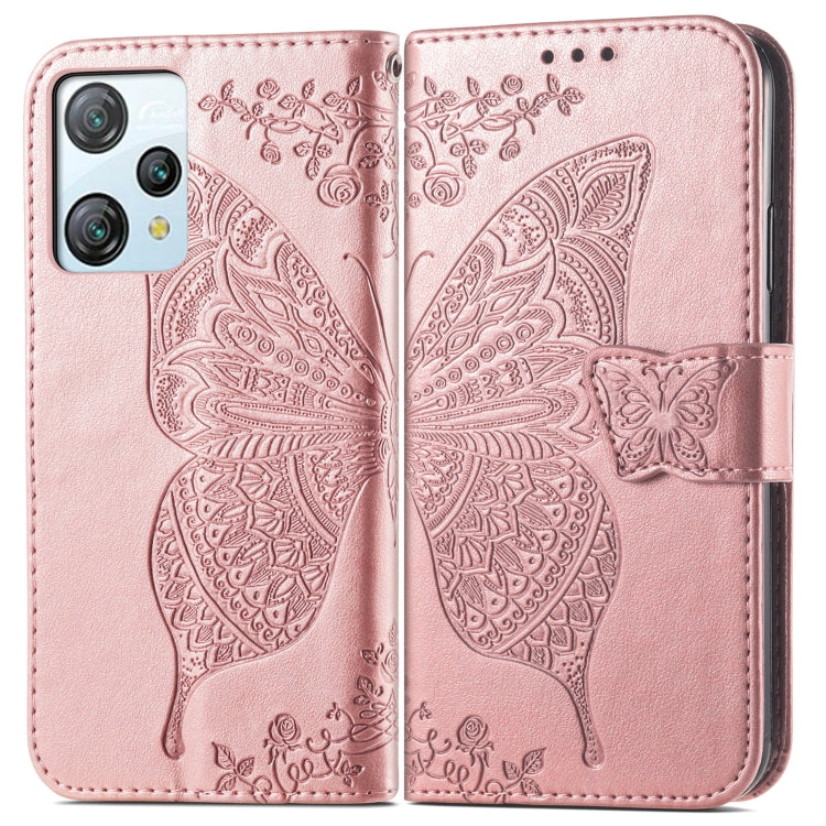 For Blackview A53 Butterfly Love Flower Embossed Leather Phone Case(Rose Gold) - More Brand by buy2fix | Online Shopping UK | buy2fix