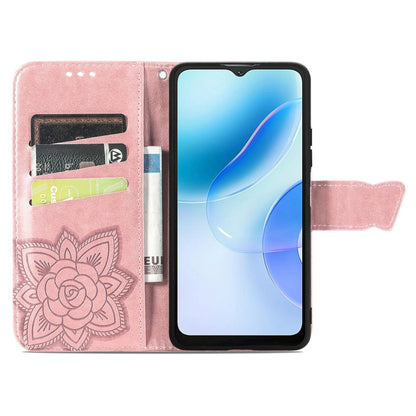 For Blackview A53 Butterfly Love Flower Embossed Leather Phone Case(Rose Gold) - More Brand by buy2fix | Online Shopping UK | buy2fix