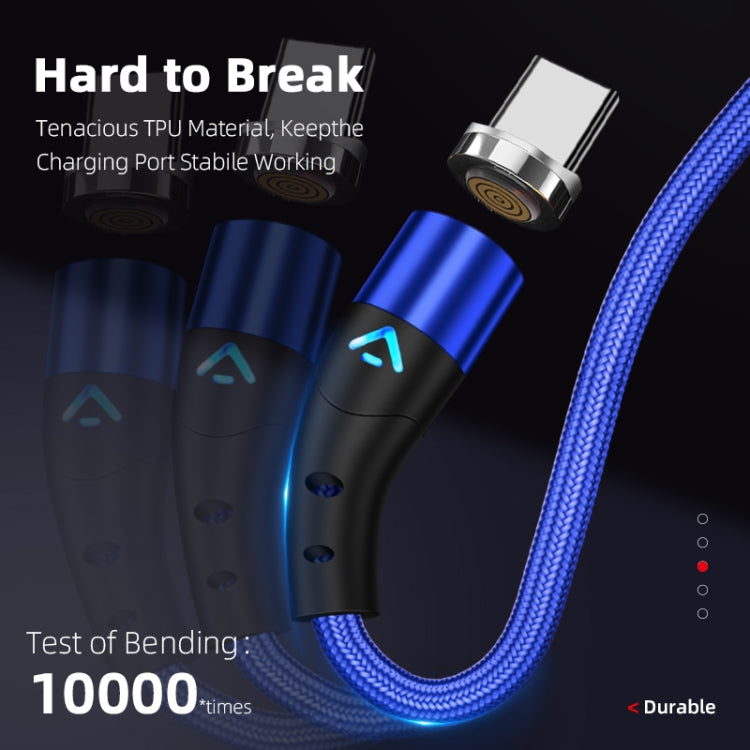 ENKAY 3A USB to Type-C Magnetic Fast Charging Data Cable with LED Light, Length:1m(Silver) - Charging Cable & Head by ENKAY | Online Shopping UK | buy2fix