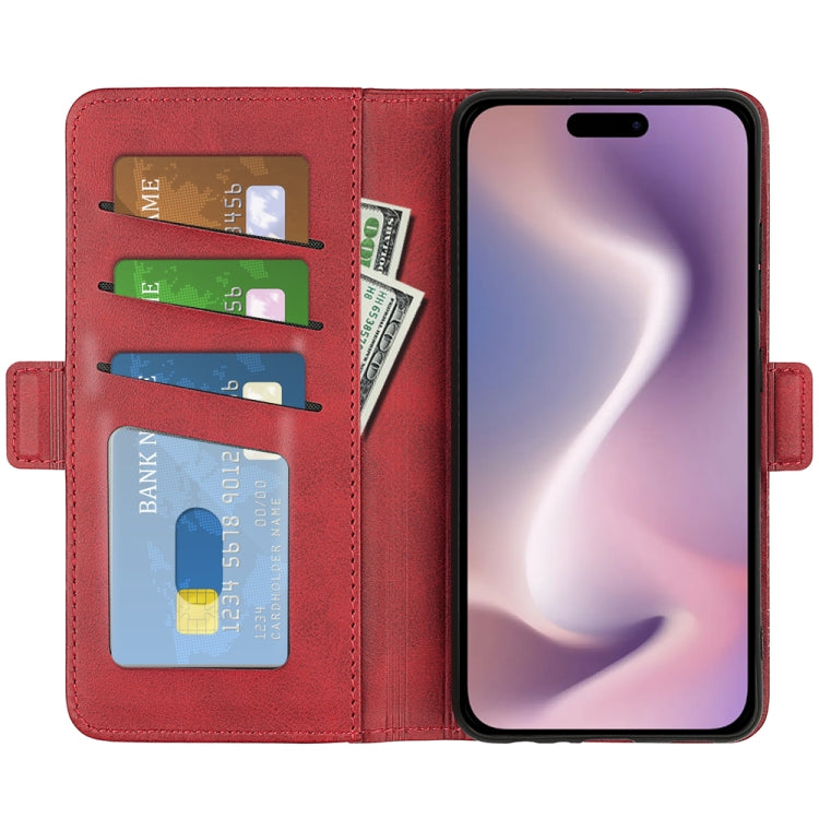 For iPhone 16 Plus Dual-side Magnetic Buckle Horizontal Flip Leather Phone Case(Red) - iPhone 16 Plus Cases by buy2fix | Online Shopping UK | buy2fix