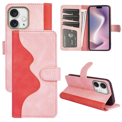 For iPhone 16 Pro Stitching Horizontal Flip Leather Phone Case(Red) - iPhone 16 Pro Cases by buy2fix | Online Shopping UK | buy2fix