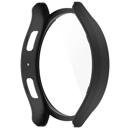 For Samsung Galaxy Watch6 44mm PC + Tempered Film Integrated Watch Protective Case(Black) - Watch Cases by buy2fix | Online Shopping UK | buy2fix