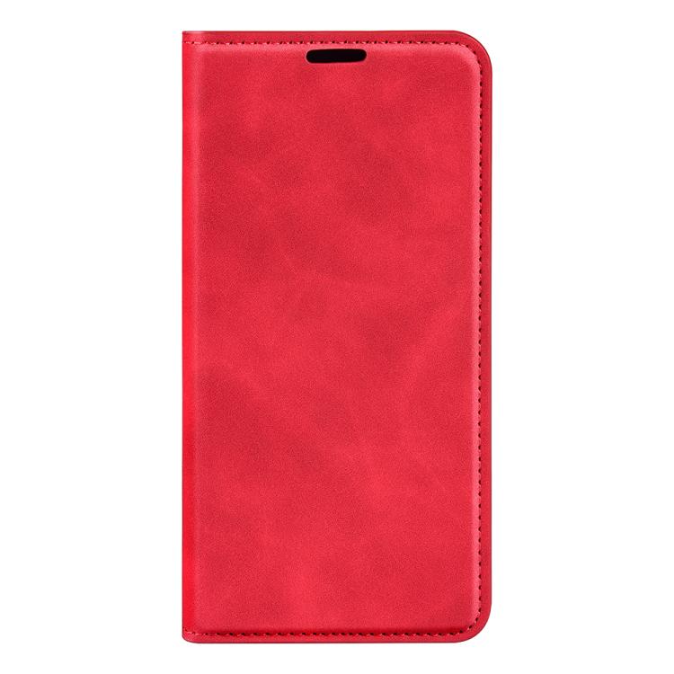 For Samsung Galaxy S25 5G Retro-skin Magnetic Suction Leather Phone Case(Red) - Galaxy S25 5G Cases by buy2fix | Online Shopping UK | buy2fix