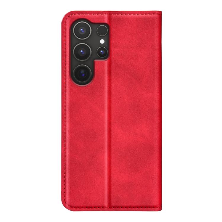 or Samsung Galaxy S25 Ultra 5G Retro-skin Magnetic Suction Leather Phone Case(Red) - Galaxy S25 Ultra 5G Cases by buy2fix | Online Shopping UK | buy2fix