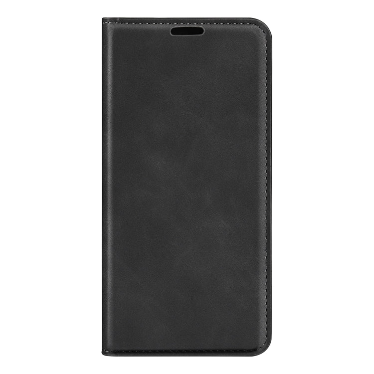 For Realme 12 5G Retro-skin Magnetic Suction Leather Phone Case(Black) - Realme Cases by buy2fix | Online Shopping UK | buy2fix