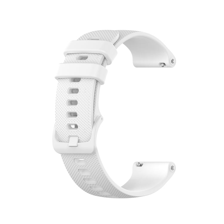 For Samsung Galaxy Watch 6 Classic 47mm 20mm Checkered Silicone Watch Band(White) - Watch Bands by buy2fix | Online Shopping UK | buy2fix