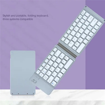 BT18 Bluetooth Keyboard Magnetic Folding Wireless Keyboard For Cell Phones Tablets Computers(Grey) - Wireless Keyboard by buy2fix | Online Shopping UK | buy2fix
