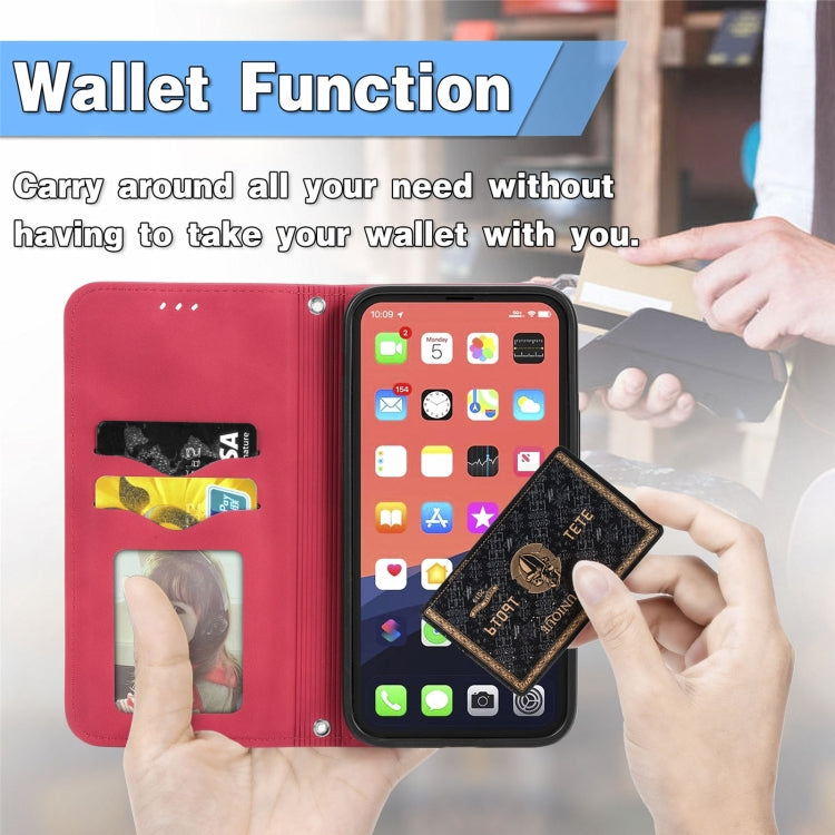 For iPhone 16 Retro Skin Feel Magnetic Flip Leather Phone Case(Red) - iPhone 16 Cases by buy2fix | Online Shopping UK | buy2fix